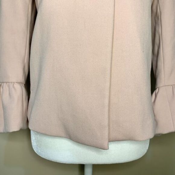 Zara Blazer 2-Button Bell Sleeve Coat Nude Pink Women’s Small Overcoat Button Up - Picture 5 of 14